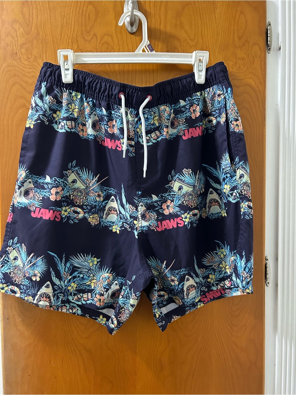 Navy Jaws Graphic Men's Swim Hybrids